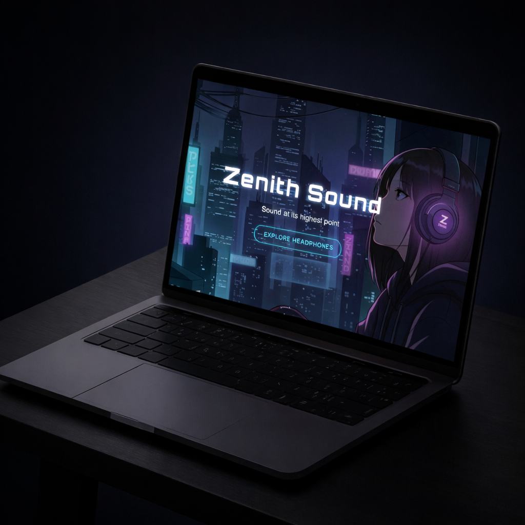 ZenithSound laptop mockup